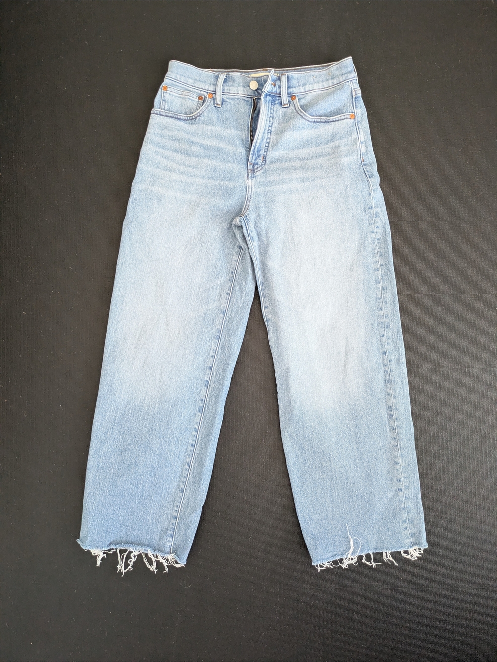 Madewell The Perfect Vintage Wide Leg Crop Jeans High Rise Light Wash Denim 28 - Picture 3 of 4